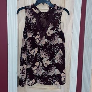 Purple floral blouse